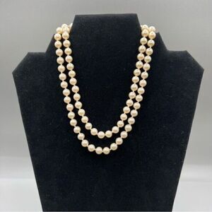 G. Silver Faux Pearl Necklace